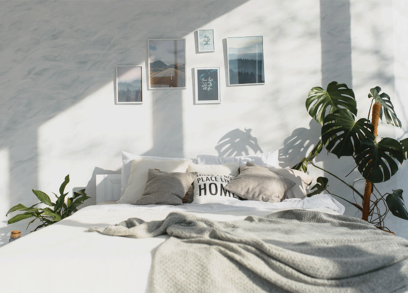 Bedroom in Palm Springs rental.