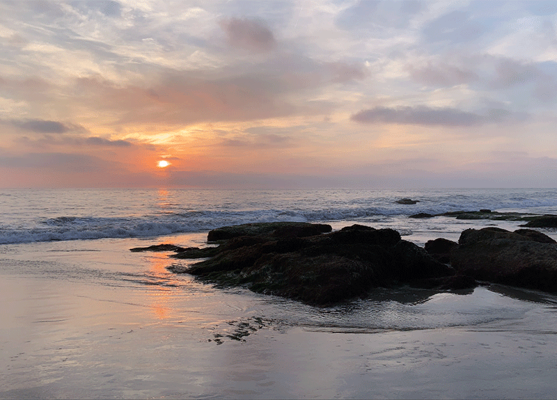 Beach at sunset in San Clemente.